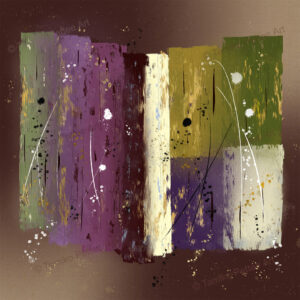 'You Are Not Alone" artwork featuring muted sticks with imperfections—torn edges, dots of color, and varying lengths—set against a gradient brown background. The piece conveys connection and dignity, perfect for meaningful and reflective art collections.