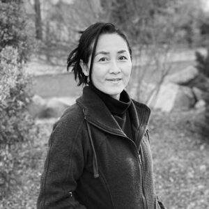 Black & white of photo of Tamiko Pettee on the About page.